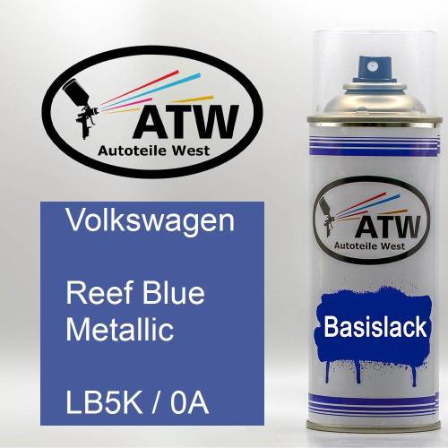 Volkswagen, Reef Blue Metallic, LB5K / 0A: 400ml Sprühdose, von ATW Autoteile West.